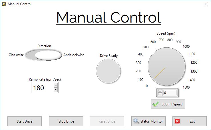 Figure 7 – Manual Control Screen